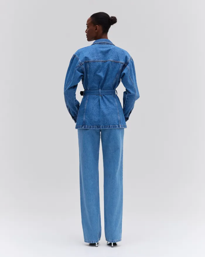 Women Denim PatBO HandBeaded Denim Jacket Denim