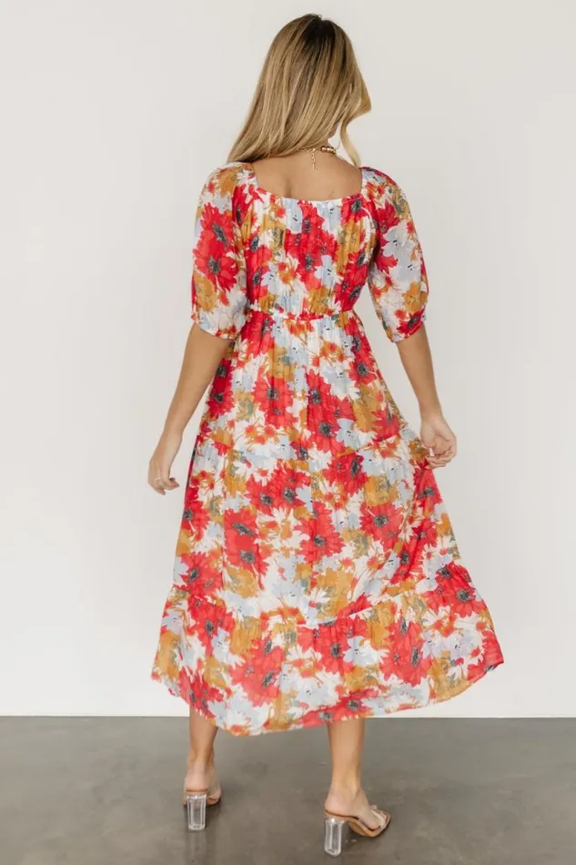 Women Denton Midi Dress Red Multi Baltic Born Midi Dresses Women Denton Midi Dress Red Multi Baltic Born Midi Dresses
