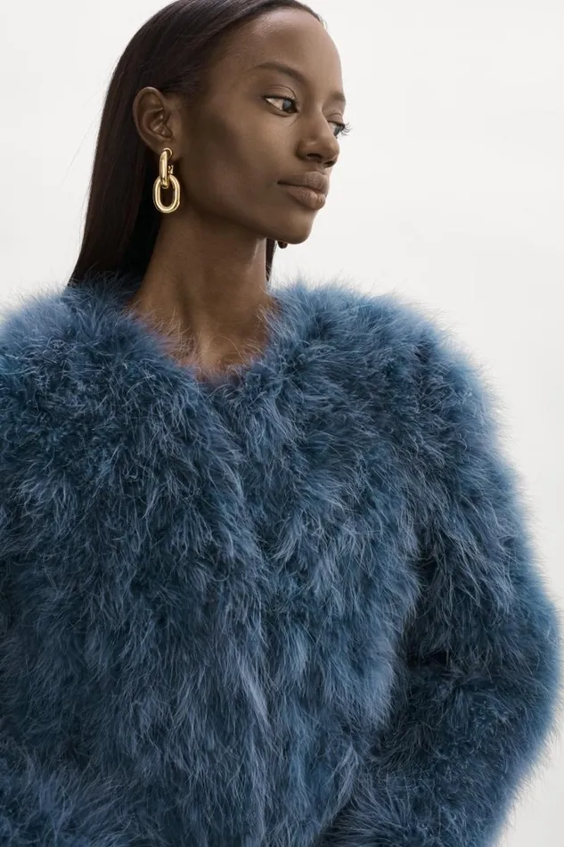 Women DEORA Feather Jacket Smoked Blue LAMARQUE Feather Jackets Women DEORA Feather Jacket Smoked Blue LAMARQUE Feather Jackets