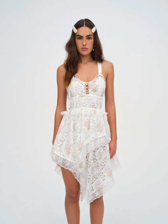 Women Diana Asymmetric Mini Dress White For Love and Lemons Dresses Women Diana Asymmetric Mini Dress White For Love and Lemons Dresses