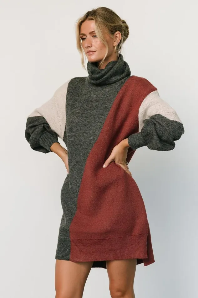 Women Diego Sweater Dress Charcoal Multi Baltic Born Short Dresses Women Diego Sweater Dress Charcoal Multi Baltic Born Short Dresses