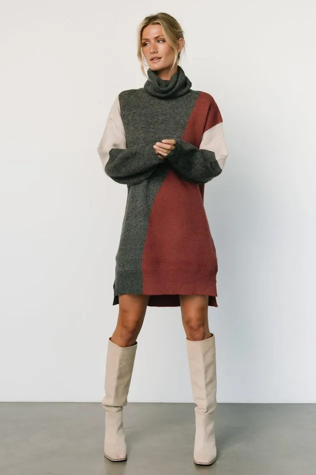 Women Diego Sweater Dress Charcoal Multi Baltic Born Short Dresses Women Diego Sweater Dress Charcoal Multi Baltic Born Short Dresses
