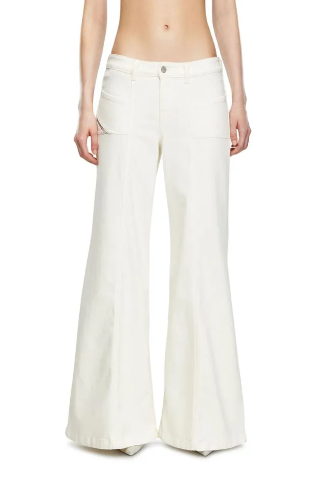 Women Diesel Jeans Flare Jeans DAkii 09J68 White Women Diesel Jeans Flare Jeans DAkii 09J68 White