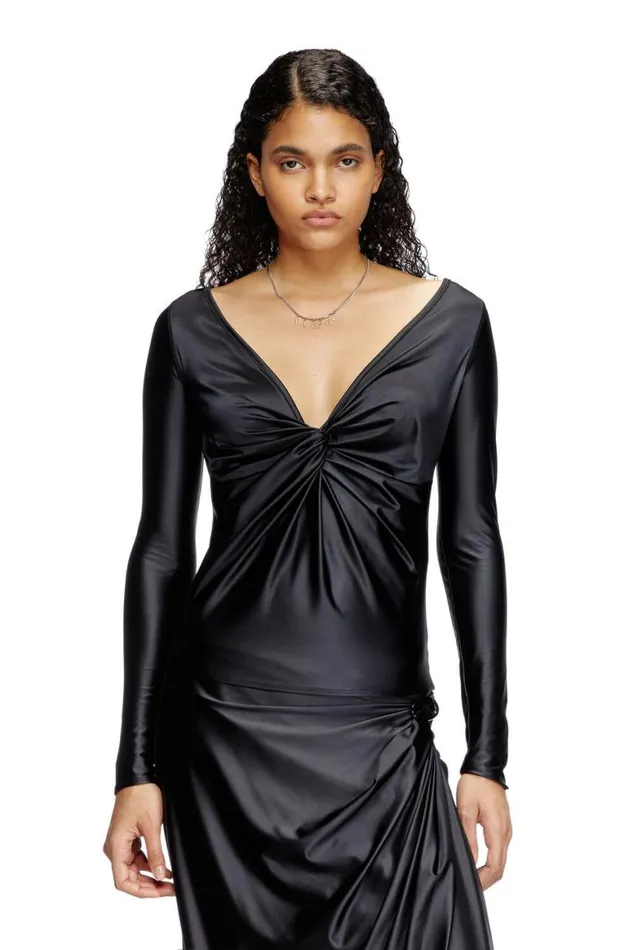Women Diesel TShirts and Tops TKNOT Black Women Diesel TShirts and Tops TKNOT Black