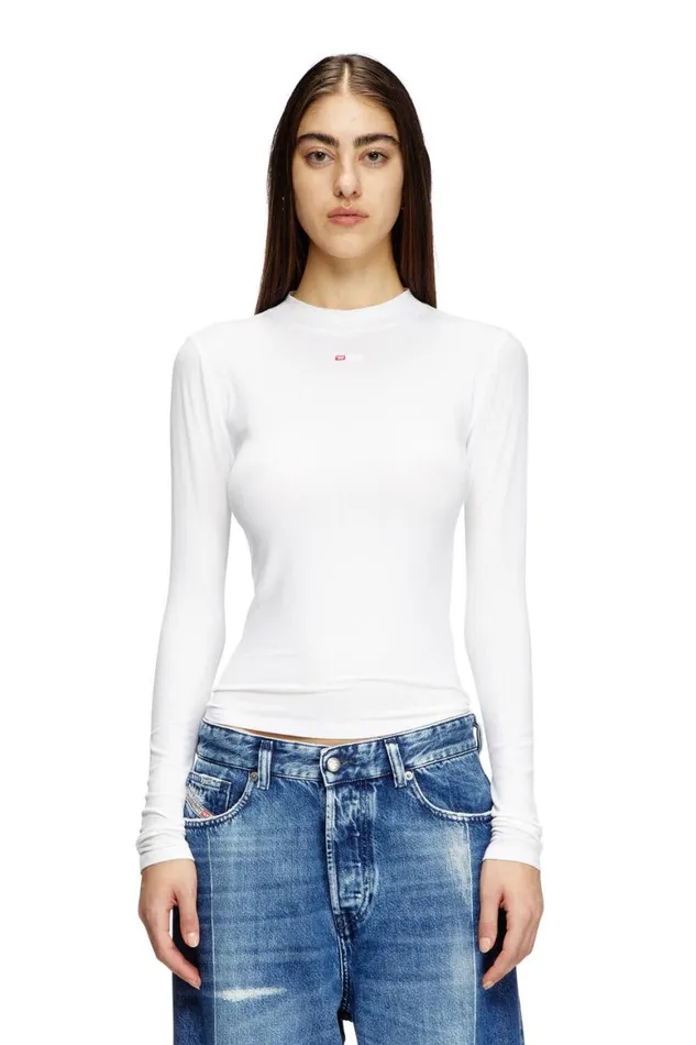 Women Diesel TShirts and Tops TMOKKYLSMICRODIV White