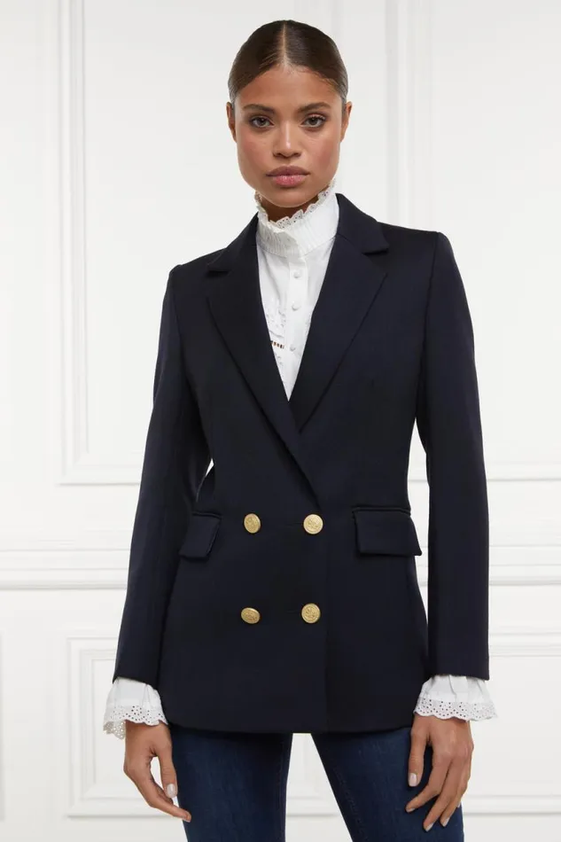 Women Double Breasted Blazer Navy Twill Holland Cooper Tailoring