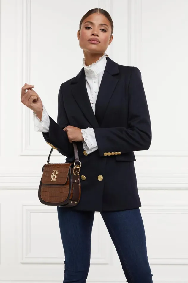 Women Double Breasted Blazer Navy Twill Holland Cooper Tailoring