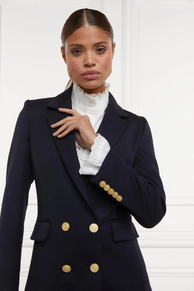 Women Double Breasted Blazer Navy Twill Holland Cooper Tailoring