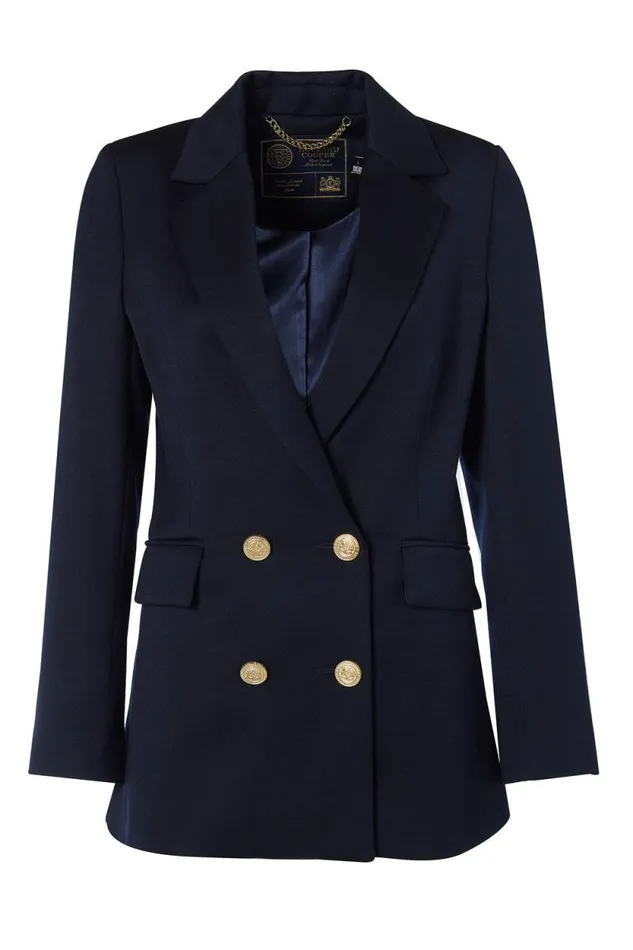 Women Double Breasted Blazer Navy Twill Holland Cooper Tailoring