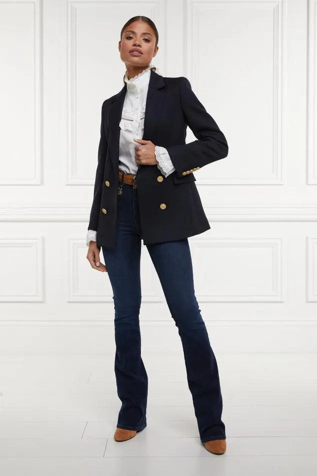 Women Double Breasted Blazer Navy Twill Holland Cooper Tailoring