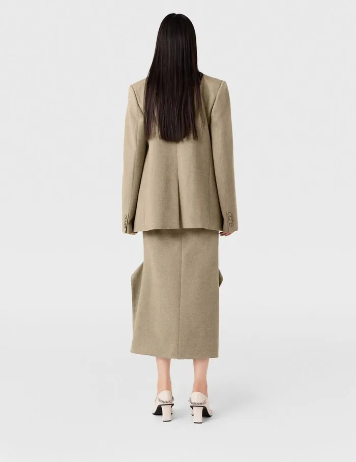 Women Double Breasted Wool Blazer Light Moss Beige Stella McCartney Coats And Jackets Women Double Breasted Wool Blazer Light Moss Beige Stella McCartney Coats And Jackets