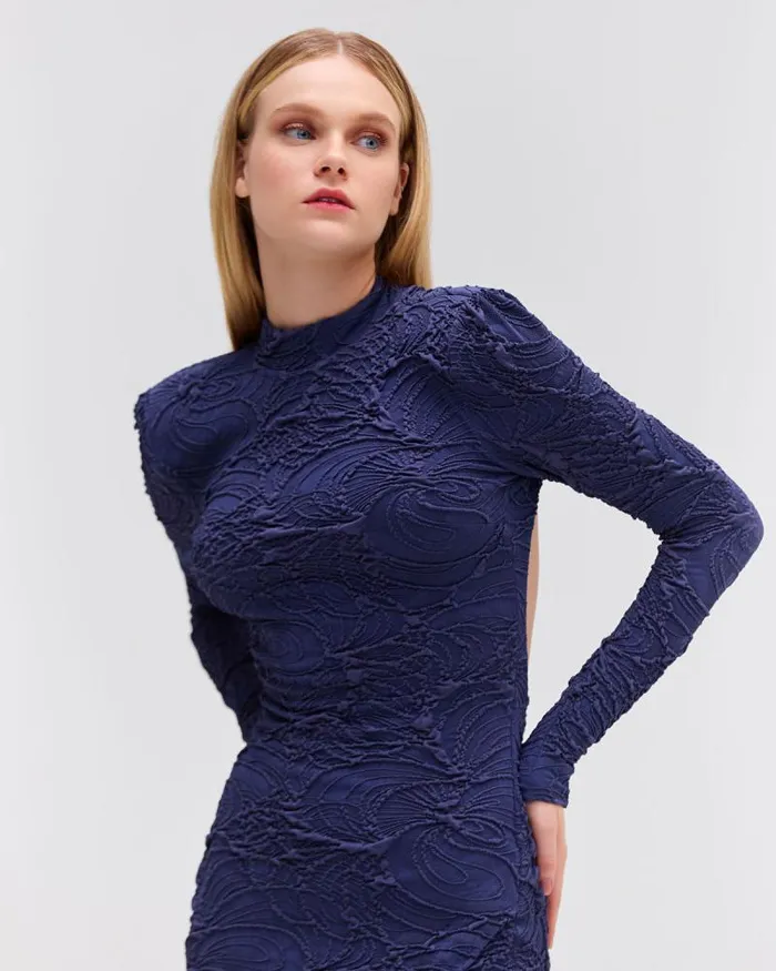 Women Dresses and Jumpsuits PatBO Chain Embellished Jacquard Midi Dress Galaxy