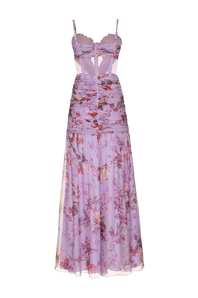 Women Dresses and Jumpsuits PatBO Floral Haze Bustier Maxi Dress Violet