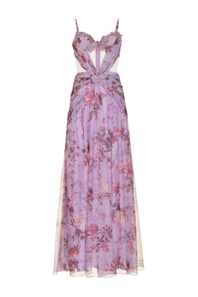 Women Dresses and Jumpsuits PatBO Floral Haze Bustier Maxi Dress Violet