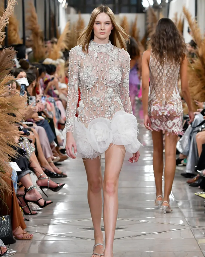 Women Dresses and Jumpsuits PatBO HandBeaded High Neck Mini Dress White