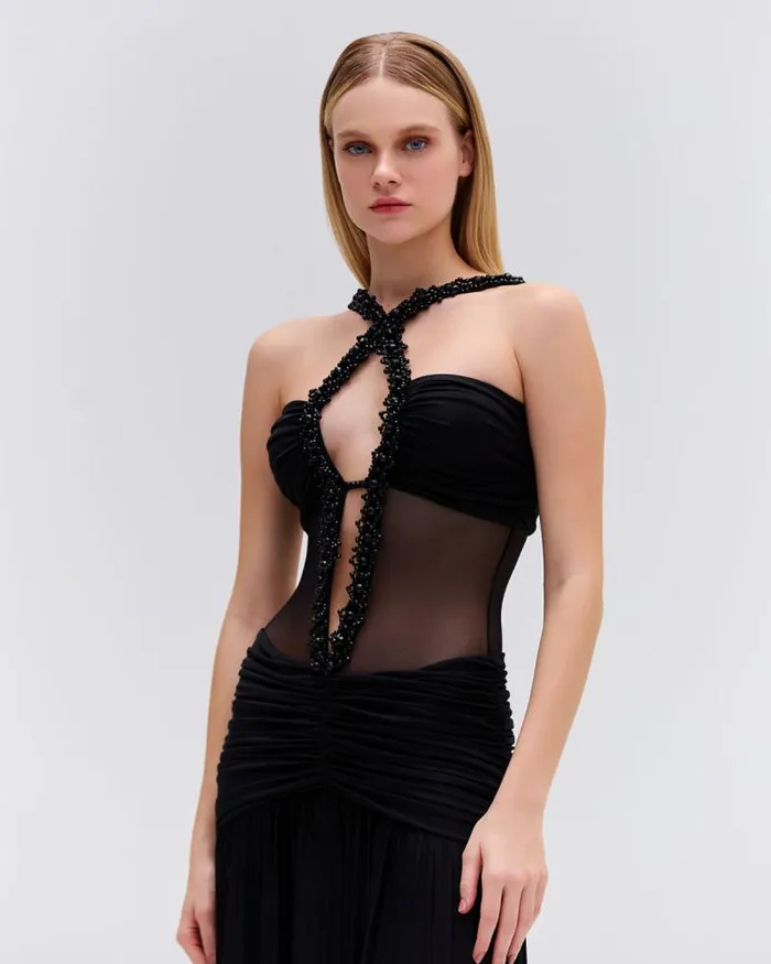 Women Dresses and Jumpsuits PatBO Moonlight CrossFront Maxi Dress Black