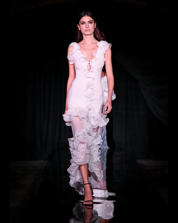 Women Dresses and Jumpsuits PatBO Stretch Tulle Maxi Dress RUNWAY White