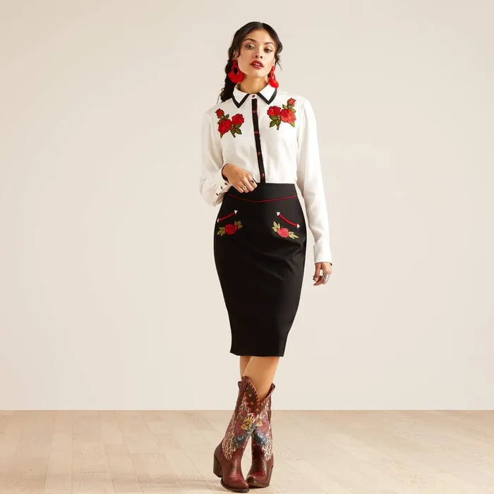 Women Dresses and Skirts Ariat Rodeo Quincy Skirt Black Women Dresses and Skirts Ariat Rodeo Quincy Skirt Black