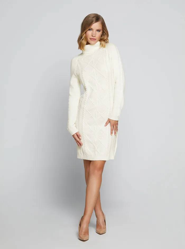 Women Dresses GUESS Eco Cream Elisabeth Knit Mini Dress Women Dresses GUESS Eco Cream Elisabeth Knit Mini Dress