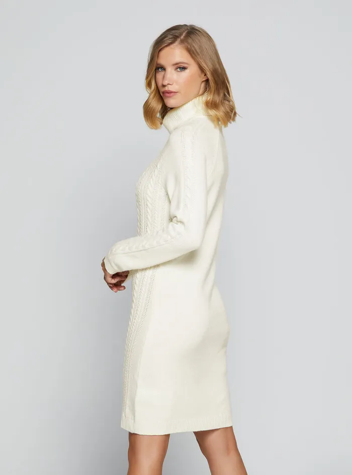 Women Dresses GUESS Eco Cream Elisabeth Knit Mini Dress Women Dresses GUESS Eco Cream Elisabeth Knit Mini Dress