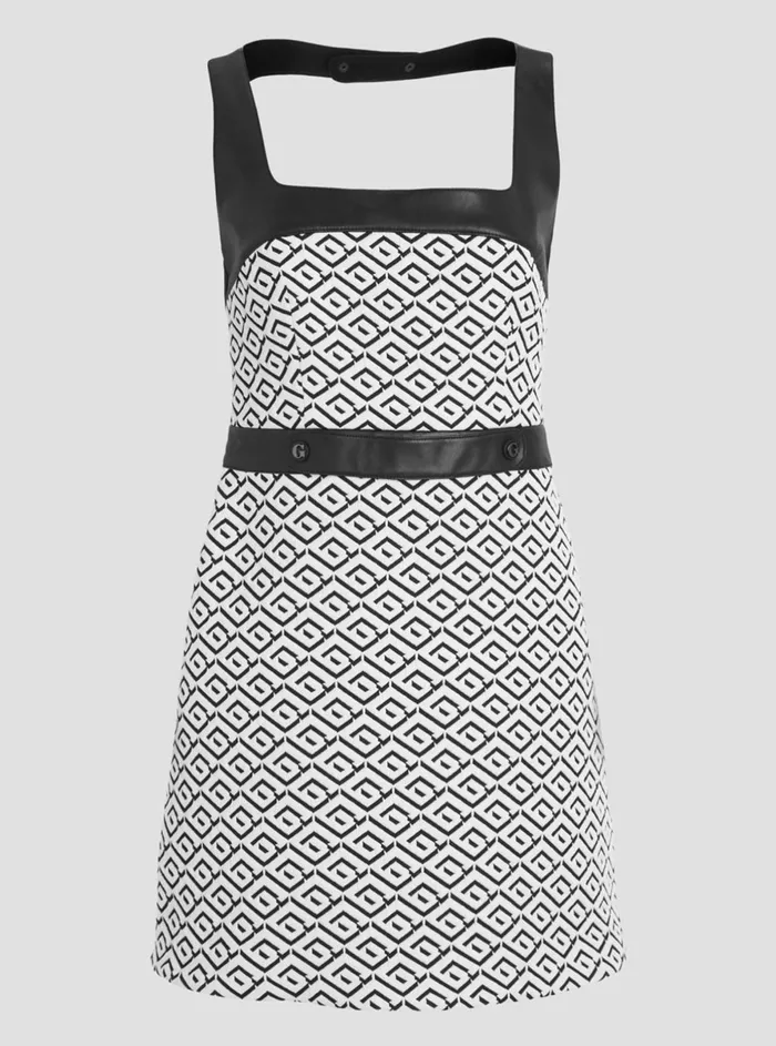 Women Dresses GUESS White Black Logo Adele Mini Dress Women Dresses GUESS White Black Logo Adele Mini Dress