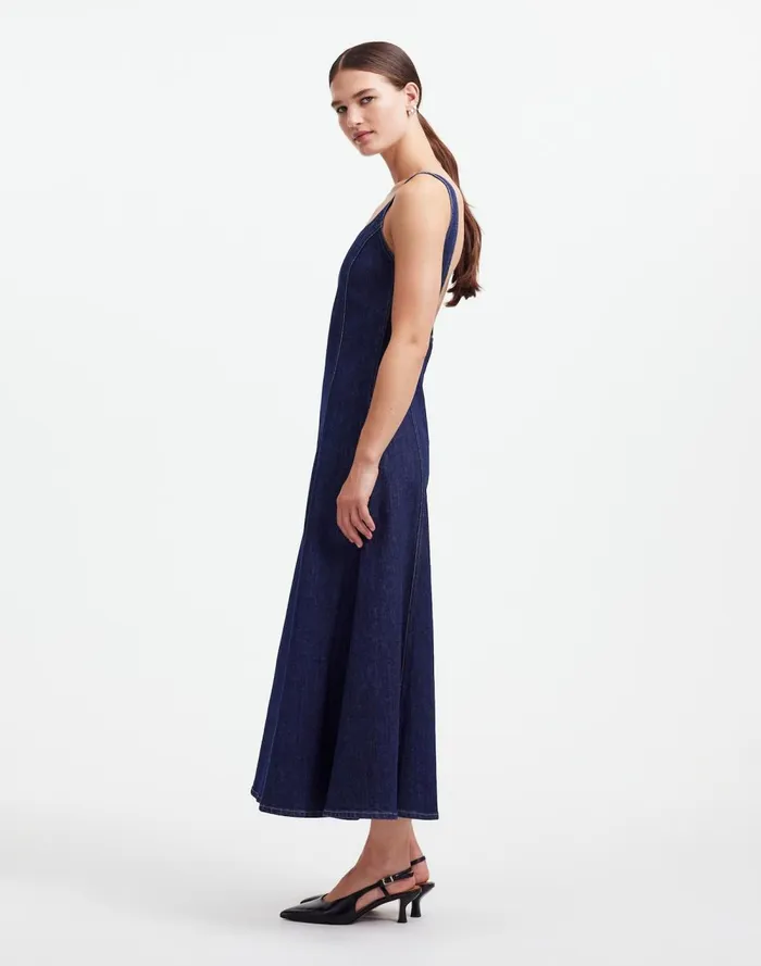 Women Dresses Madewell Alexa Chung For Madewell Denim Tank Midi Dress In Pellson Wash Pellson Wash