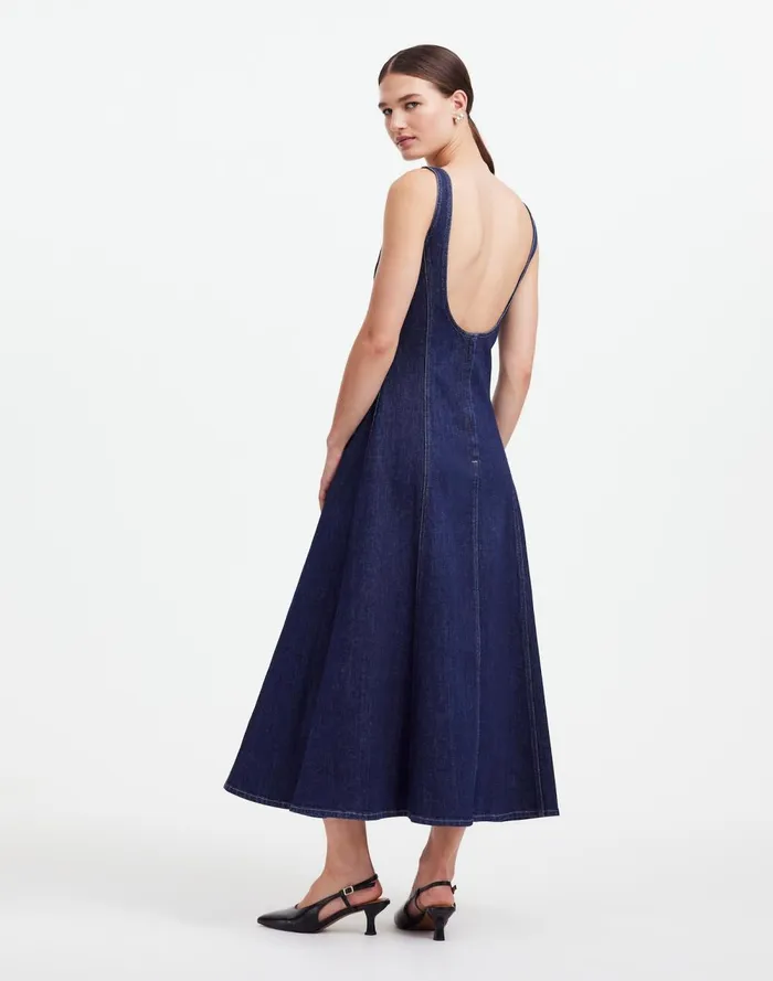 Women Dresses Madewell Alexa Chung For Madewell Denim Tank Midi Dress In Pellson Wash Pellson Wash