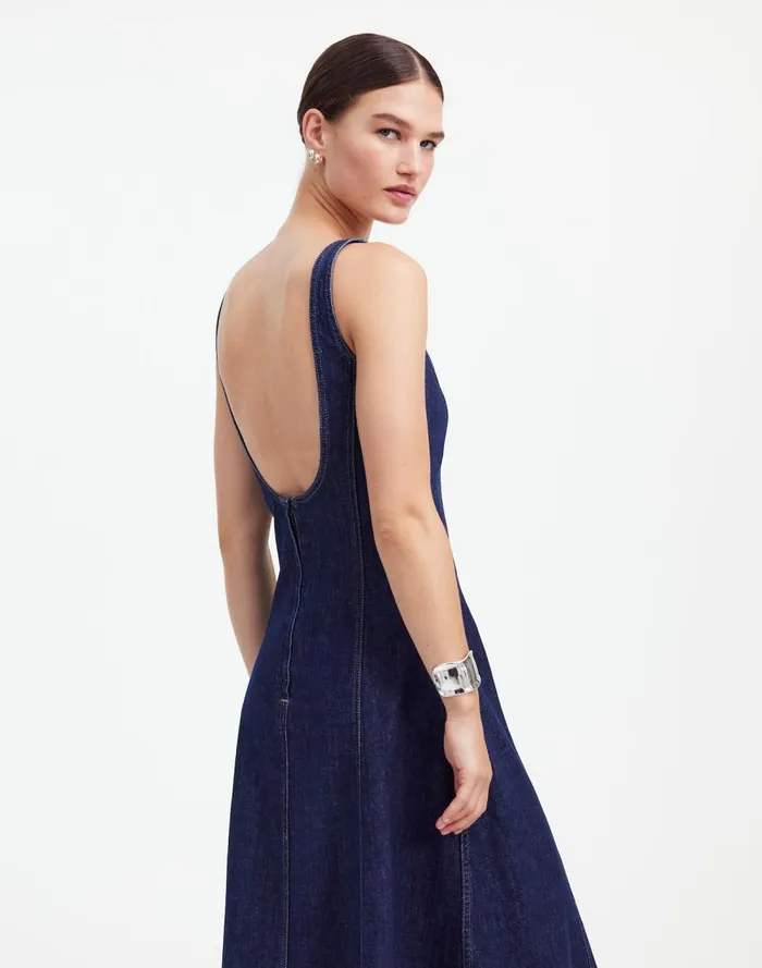 Women Dresses Madewell Alexa Chung For Madewell Denim Tank Midi Dress In Pellson Wash Pellson Wash