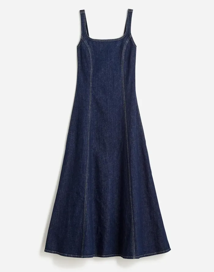 Women Dresses Madewell Alexa Chung For Madewell Denim Tank Midi Dress In Pellson Wash Pellson Wash