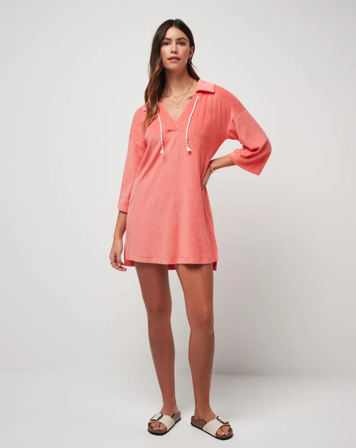 Women Dresses TravisMathew BRUNCH ME BABY TERRY DRESS Shell Pink Women Dresses TravisMathew BRUNCH ME BABY TERRY DRESS Shell Pink