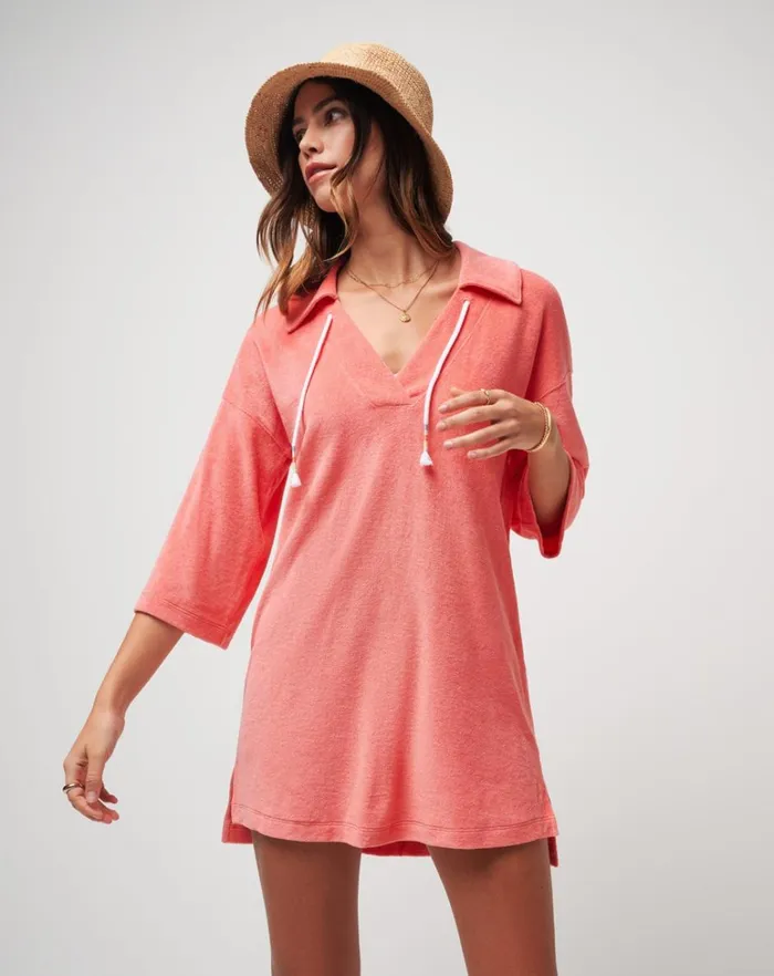 Women Dresses TravisMathew BRUNCH ME BABY TERRY DRESS Shell Pink Women Dresses TravisMathew BRUNCH ME BABY TERRY DRESS Shell Pink