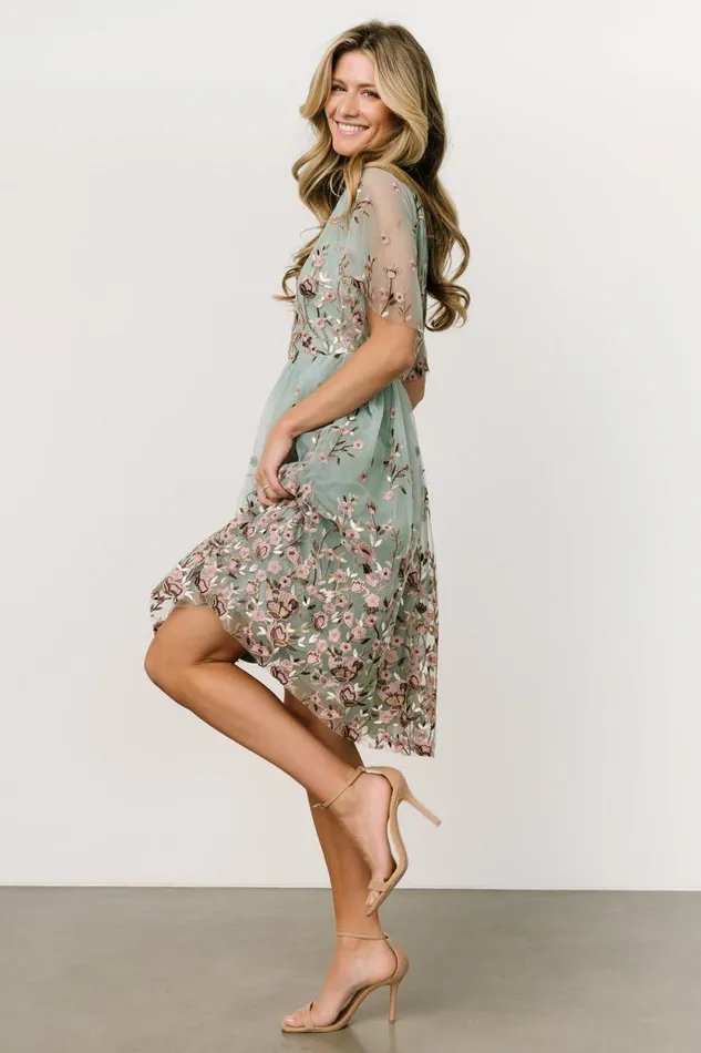Women Duchess Tulle Dress Sage Garden Baltic Born Short Dresses Women Duchess Tulle Dress Sage Garden Baltic Born Short Dresses