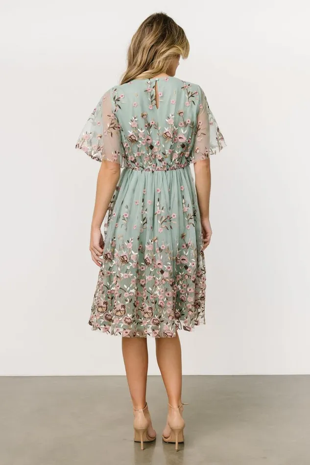 Women Duchess Tulle Dress Sage Garden Baltic Born Short Dresses Women Duchess Tulle Dress Sage Garden Baltic Born Short Dresses