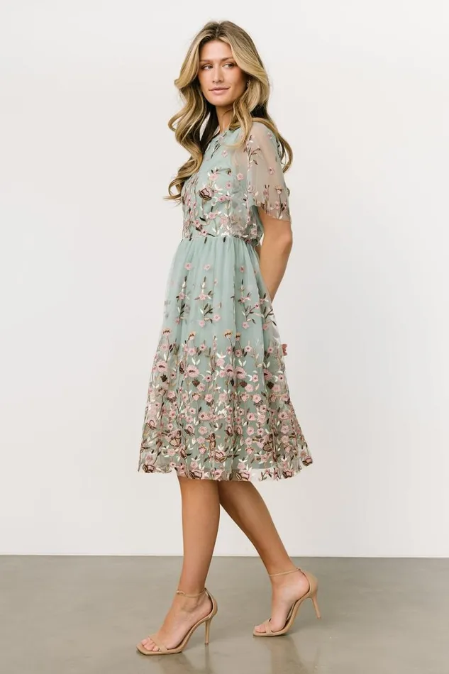 Women Duchess Tulle Dress Sage Garden Baltic Born Short Dresses Women Duchess Tulle Dress Sage Garden Baltic Born Short Dresses