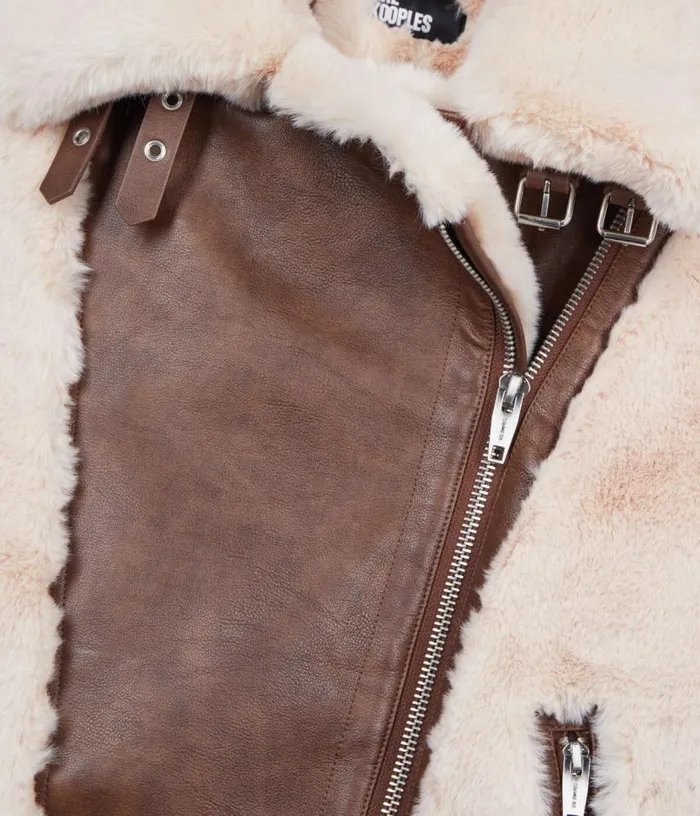 Women Ecru Fureffect Aviator Jacket THE KOOPLES Coats and Jackets
