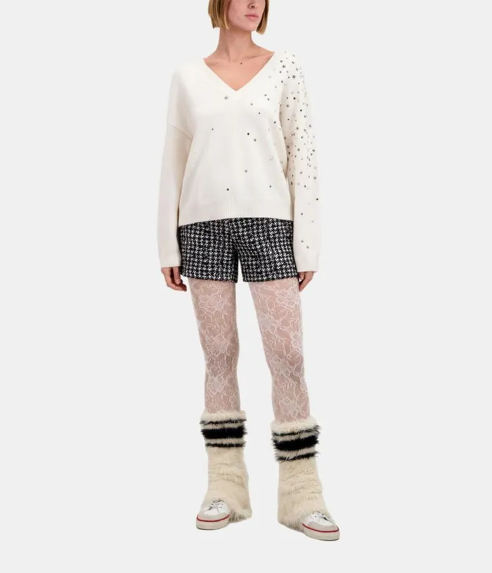 Women Ecru Sweater In Cashmereblend With Stars THE KOOPLES Sweaters