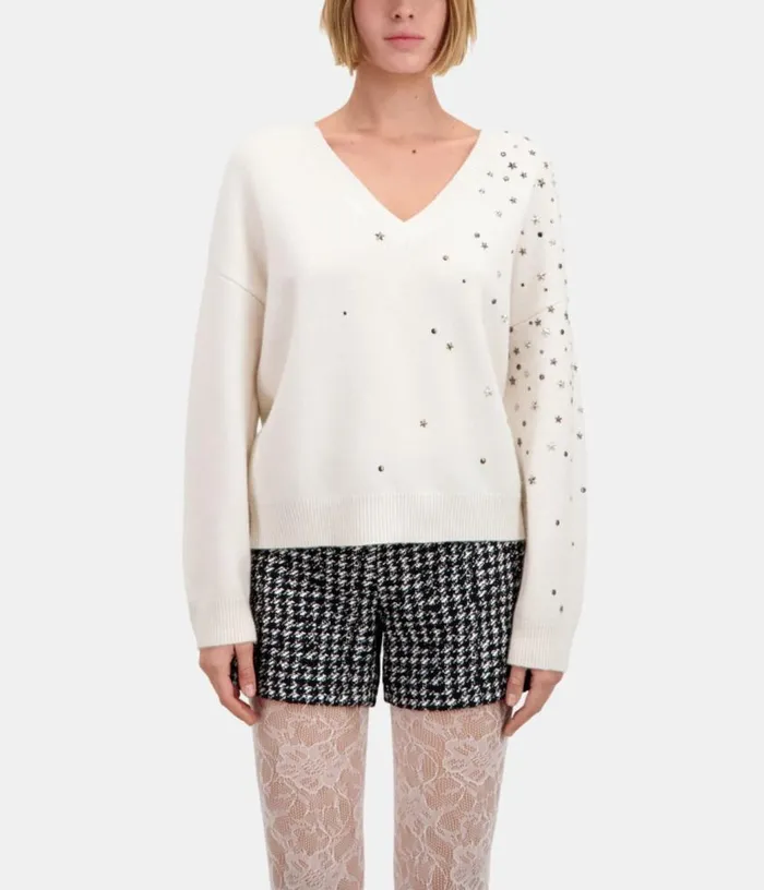 Women Ecru Sweater In Cashmereblend With Stars THE KOOPLES Sweaters