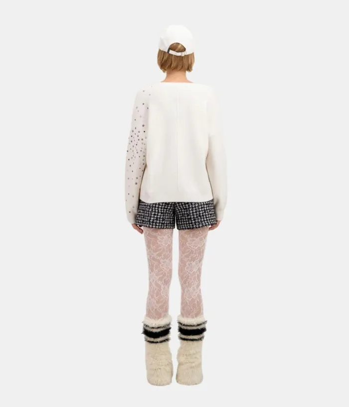 Women Ecru Sweater In Cashmereblend With Stars THE KOOPLES Sweaters