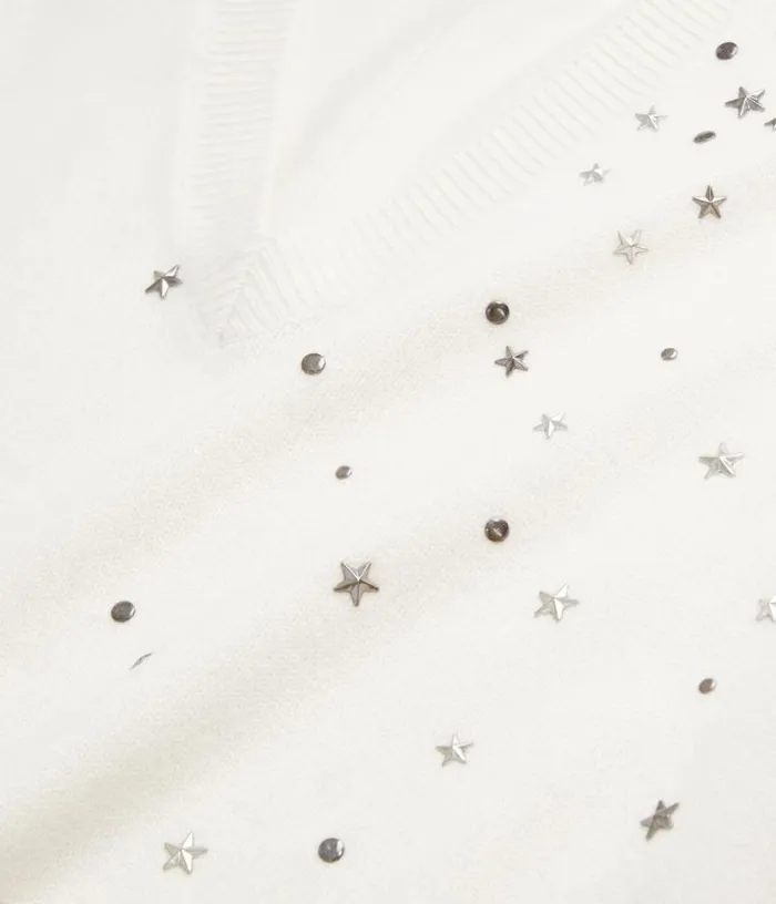 Women Ecru Sweater In Cashmereblend With Stars THE KOOPLES Sweaters