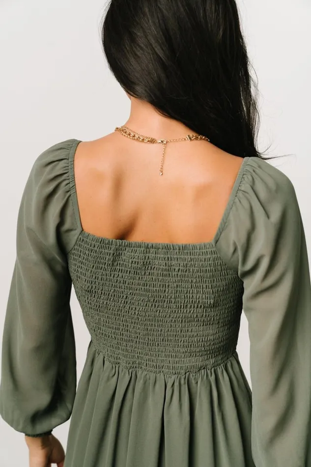 Women Elise Short Dress Dark Sage Baltic Born Short Dresses Women Elise Short Dress Dark Sage Baltic Born Short Dresses