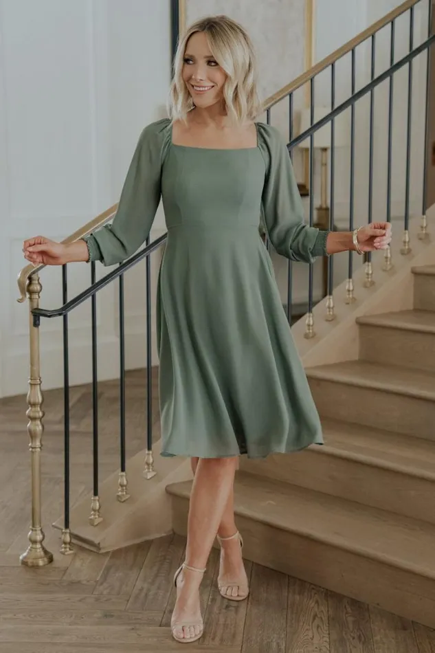 Women Elise Short Dress Dark Sage Baltic Born Short Dresses Women Elise Short Dress Dark Sage Baltic Born Short Dresses