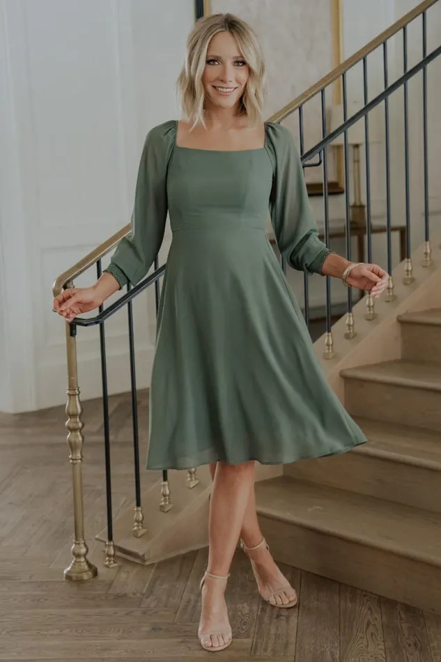 Women Elise Short Dress Dark Sage Baltic Born Short Dresses Women Elise Short Dress Dark Sage Baltic Born Short Dresses