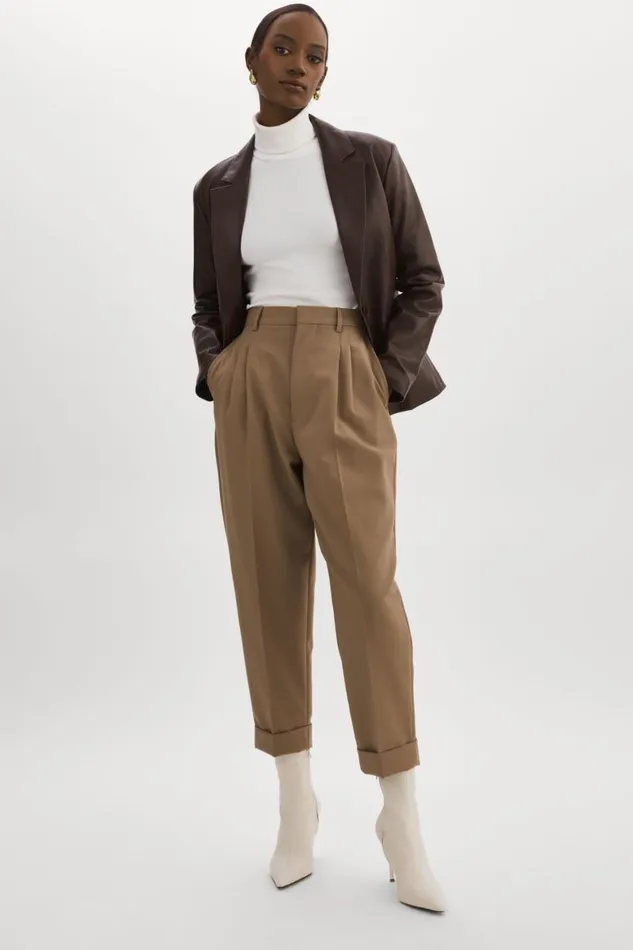 Women ELZA Leather Blazer Mahogany LAMARQUE Blazers Women ELZA Leather Blazer Mahogany LAMARQUE Blazers