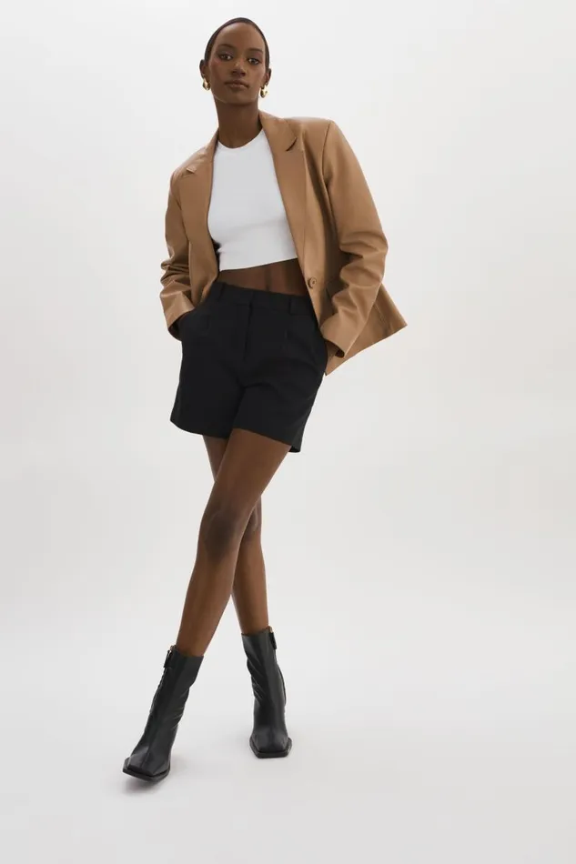 Women ELZA Leather Blazer Mocha LAMARQUE Leather Jackets Women ELZA Leather Blazer Mocha LAMARQUE Leather Jackets