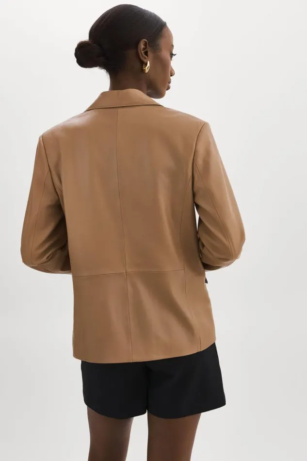 Women ELZA Leather Blazer Mocha LAMARQUE Leather Jackets Women ELZA Leather Blazer Mocha LAMARQUE Leather Jackets