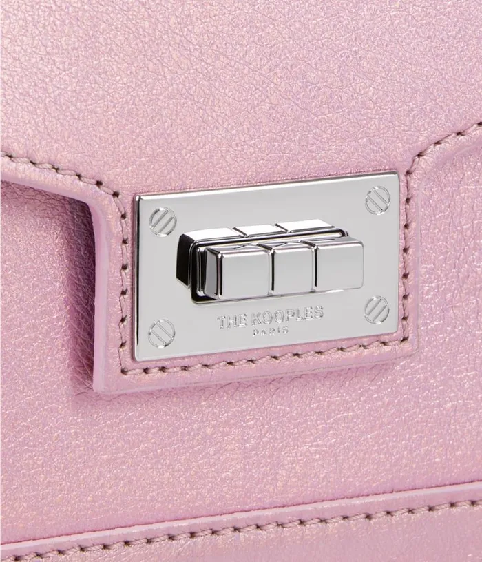 Women Emily Chain Bag In Pink Iridescent Leather THE KOOPLES Bags