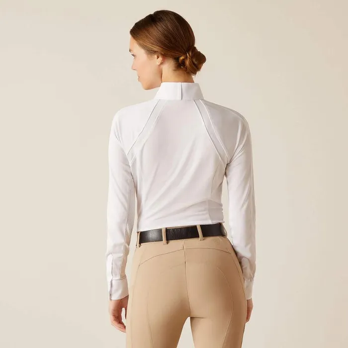 Women English Riding Ariat Sunstopper 30 Pro Show Shirt White Women English Riding Ariat Sunstopper 30 Pro Show Shirt White