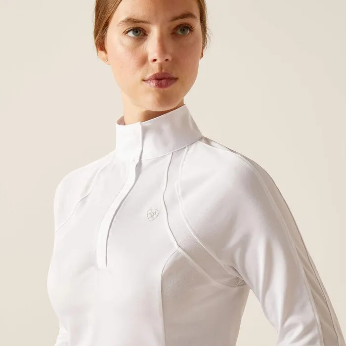 Women English Riding Ariat Sunstopper 30 Pro Show Shirt White Women English Riding Ariat Sunstopper 30 Pro Show Shirt White