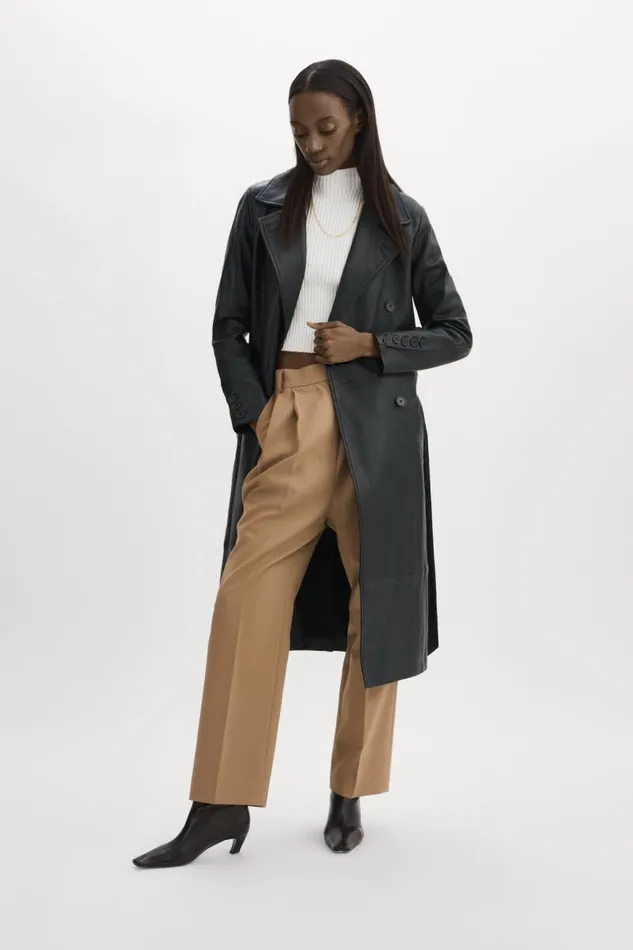 Women ERMA Leather Trench Coat Black LAMARQUE Trench Coats Women ERMA Leather Trench Coat Black LAMARQUE Trench Coats