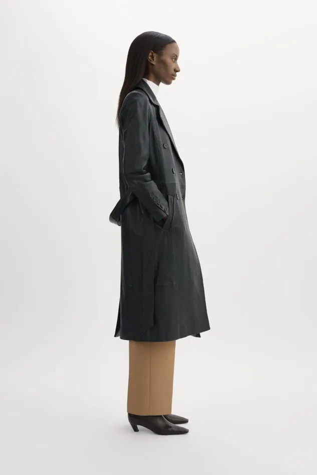 Women ERMA Leather Trench Coat Black LAMARQUE Trench Coats Women ERMA Leather Trench Coat Black LAMARQUE Trench Coats